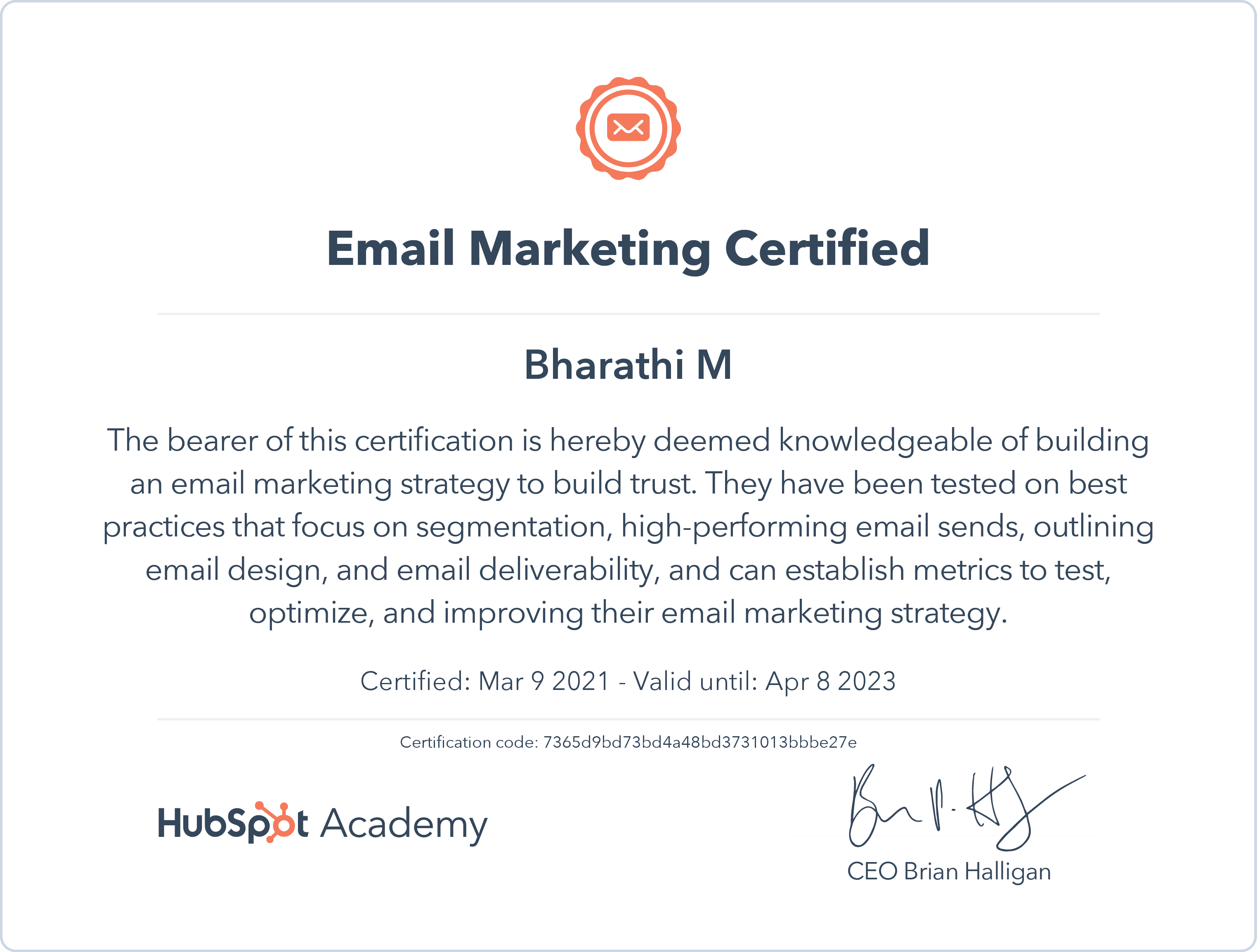 Email Marketing Certificate